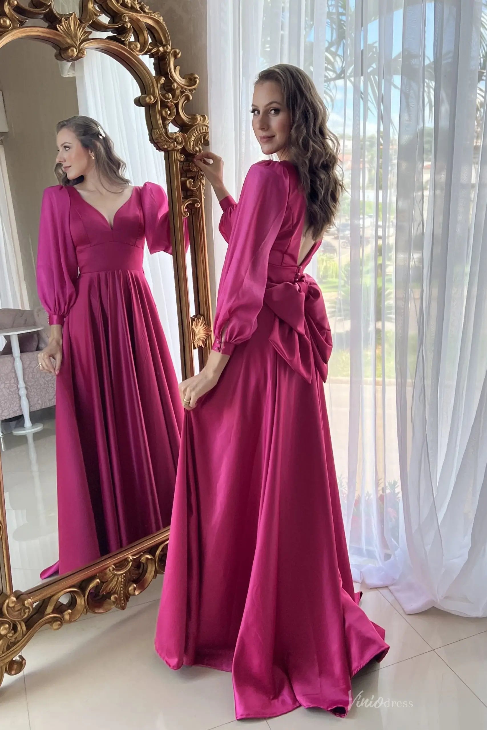 MM006-Evening Dresses 2026-Viniodress-Magenta-Custom Size-