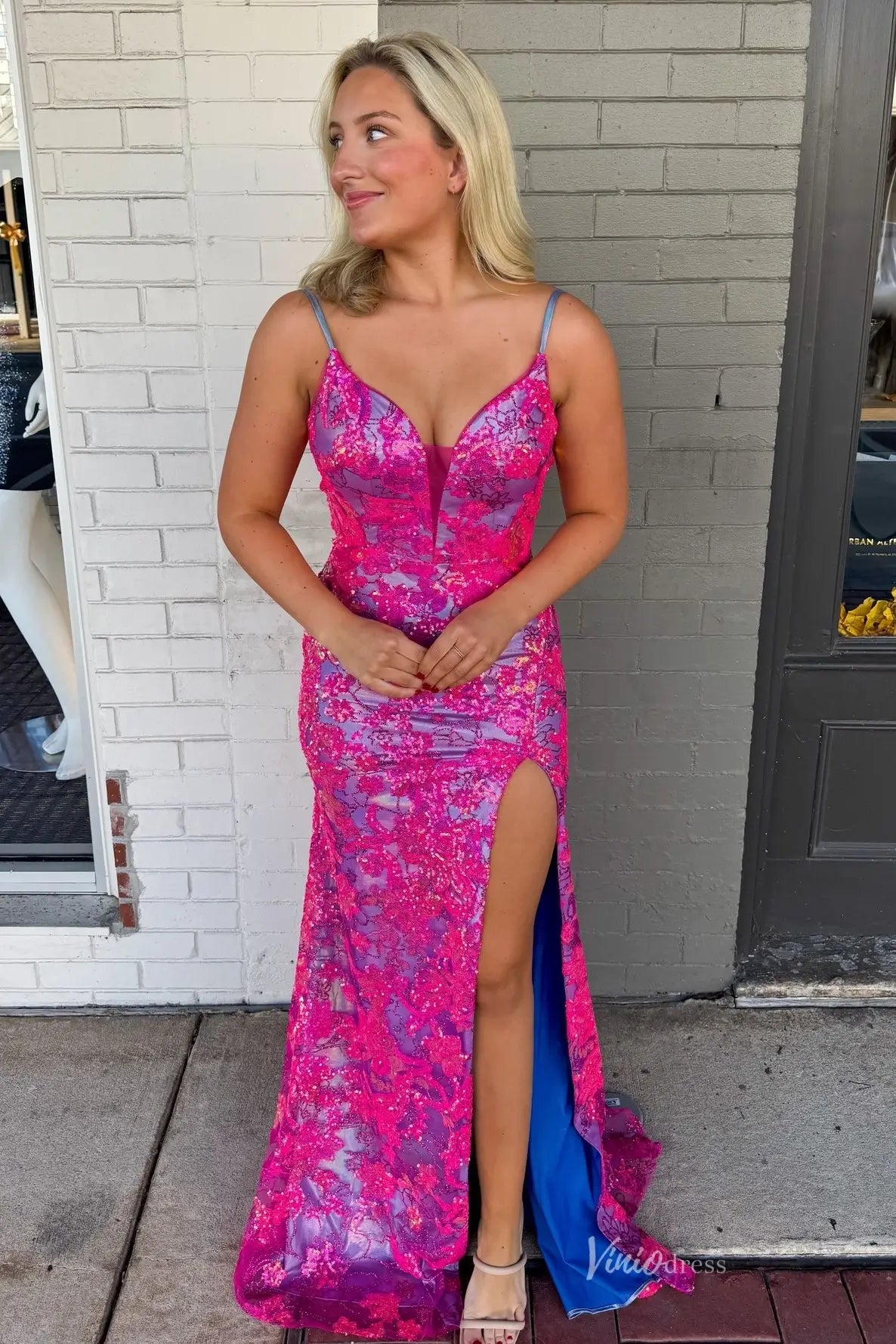 LP024-Prom Dresses 2026-Viniodress-Fuchsia-Custom Size-