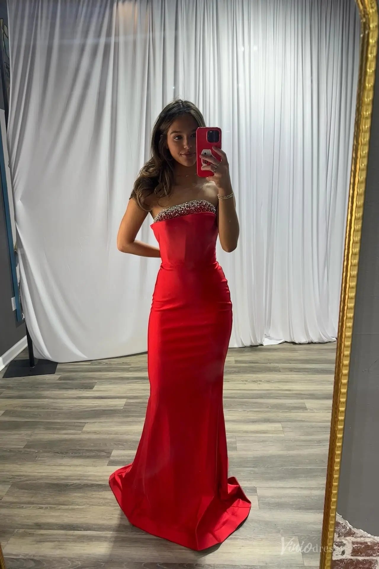 SS131-prom dresses 2026-Viniodress-Fuchsia-Custom Size-