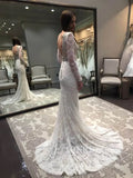 Fully Beaded Long Sleeve Mermaid Wedding Dresses Backless VW1429-wedding dresses-Viniodress-Viniodress