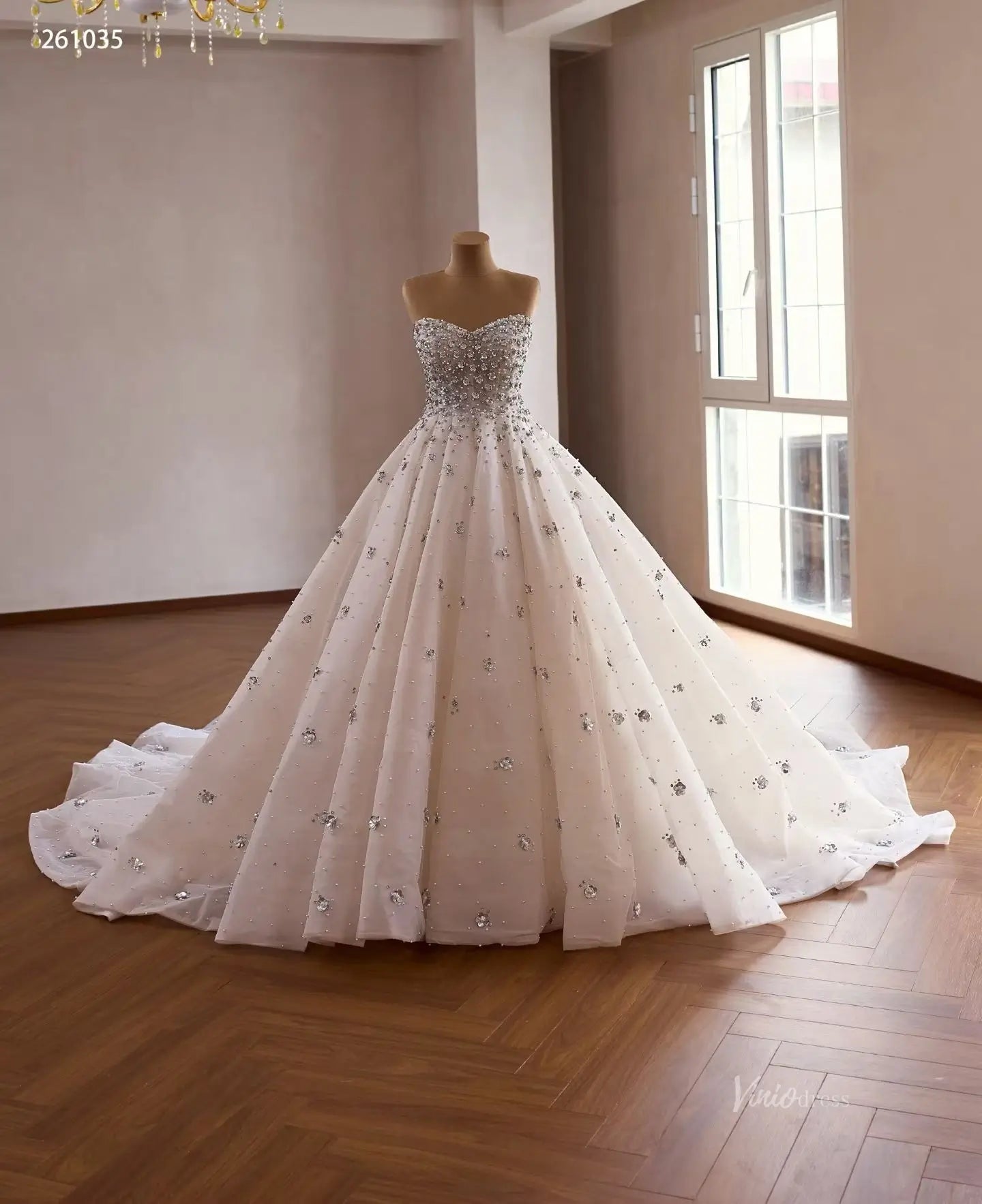 261035 1meter-wedding dresses 2026-Viniodress-Champagne-Custom Size – Add Measurements in Cart-
