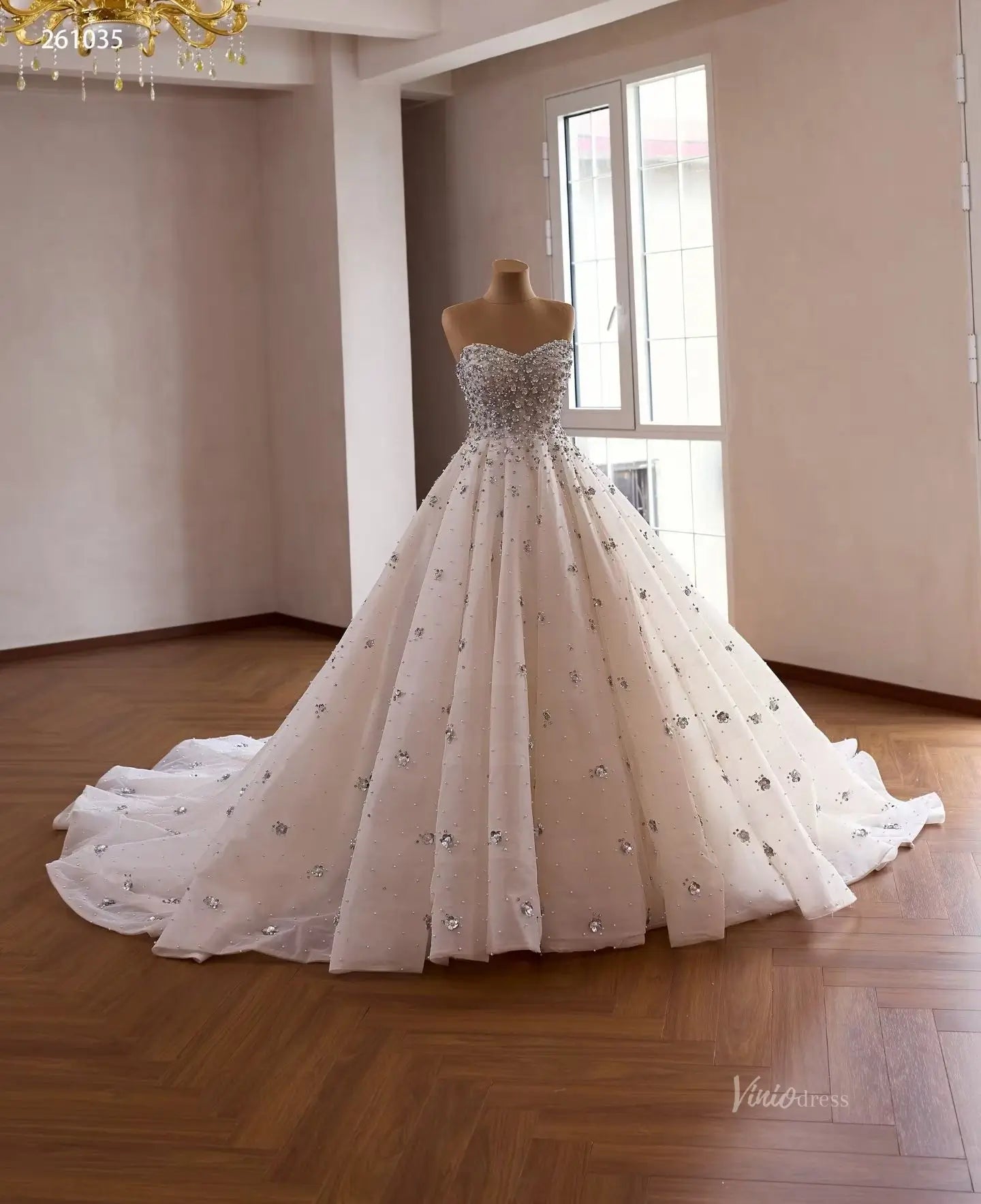 261035 1meter-wedding dresses 2026-Viniodress-Champagne-Custom Size – Add Measurements in Cart-