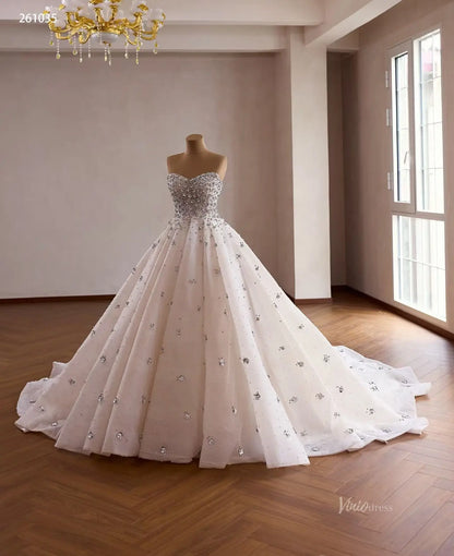 261035 1meter-wedding dresses 2026-Viniodress-Champagne-Custom Size – Add Measurements in Cart-