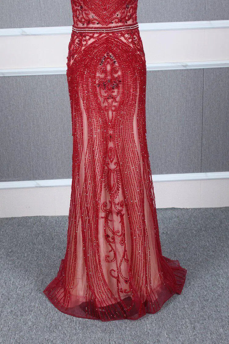 Glitter Beaded Mermaid Formal Dresses 20s Pageant Dress FD1395-Evening Dresses 2025 -Viniodress-Silver-US 2-