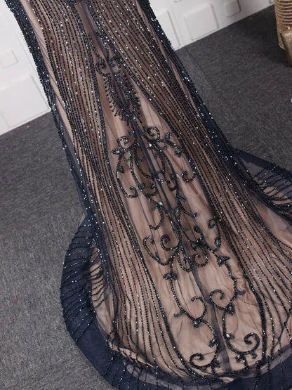 Glitter Beaded Mermaid Formal Dresses 20s Pageant Dress FD1395-Evening Dresses 2025 -Viniodress-Silver-US 2-