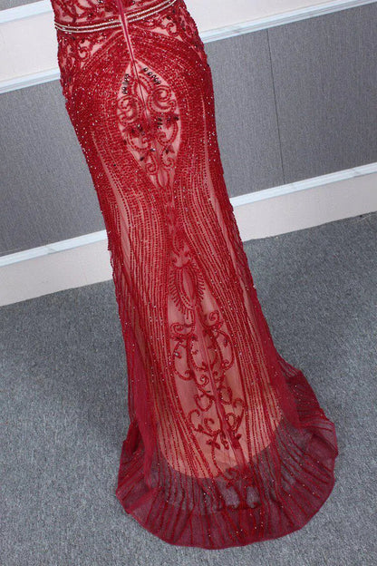 Glitter Beaded Mermaid Formal Dresses 20s Pageant Dress FD1395-Evening Dresses 2025 -Viniodress-Silver-US 2-