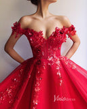 Glitter Red Prom Dresses Off the Shoulder Long Formal Dress FD2912-prom dresses-Viniodress-Viniodress