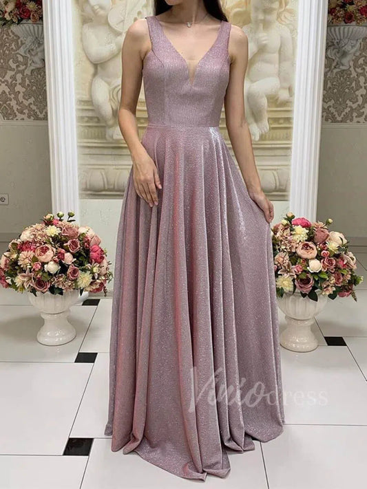 Prom Dress 2025 Cheap Glittery Mauve Long Prom Dresses with Bling FD1605-unique prom dresses-Mauve-Custom Size-Viniodress