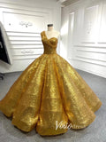 Prom Dress 2025 Glittery Sequin Gold Ball Gown Golden Wedding Dresses 66567 viniodress-unique Quinceanera Dresses-Red-Custom Size-Viniodress