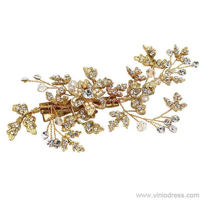 Gold Bridal Hair clips Viniodress ACC1128-Headpieces 2025 -Viniodress-Gold-