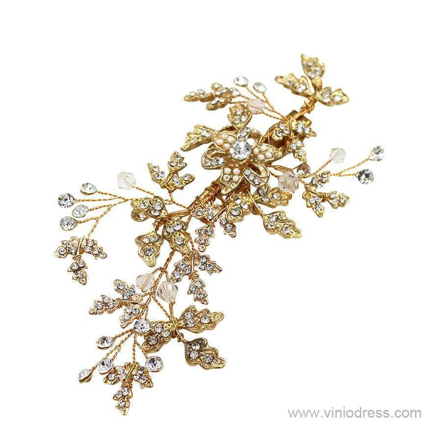 Gold Bridal Hair clips Viniodress ACC1128-Headpieces-Viniodress-Gold-Viniodress