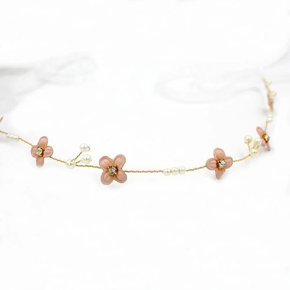 Gold Bridal Headband with Tiny Flowers Viniodress ACC1093-Headpieces 2025 -Viniodress-Gold-
