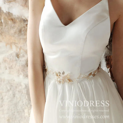 Gold Leaf Headband and Sash for Bride AC1070-Headpieces 2025 -Viniodress-Headband&Sash-