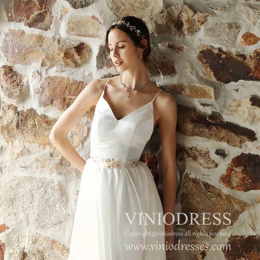 Gold Leaf Headband and Sash for Bride AC1070-Headpieces 2025 -Viniodress-Headband&Sash-