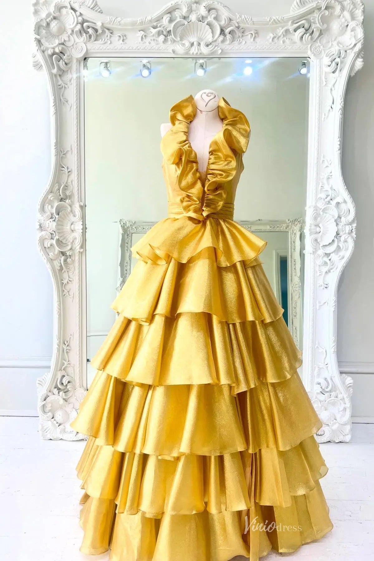 RF015-Prom Dresses 2026-Viniodress-Gold-Custom Size-