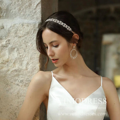 Gold Pearls Hoop Earrings Viniodress AC1071-Bridal Jewelry 2025 -Viniodress-Gold-