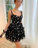 Short Prom Dresses 2025 Gold Star Black Homecoming Dresses Short Cocktail Dress SD1589-homecoming dresses-Viniodress-Black-Custom Size-Viniodress