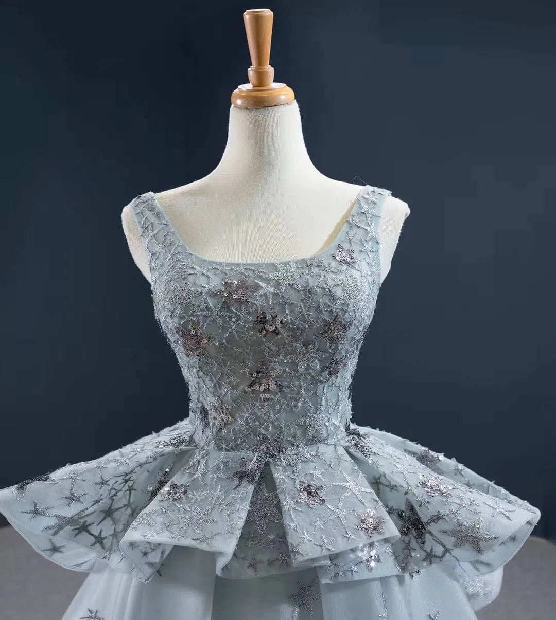 Gold Star Black Prom Dresses High Low Long Homecoming Dress FD2429-Homecoming Dresses 2025 -Viniodress-Grey-Custom Size-