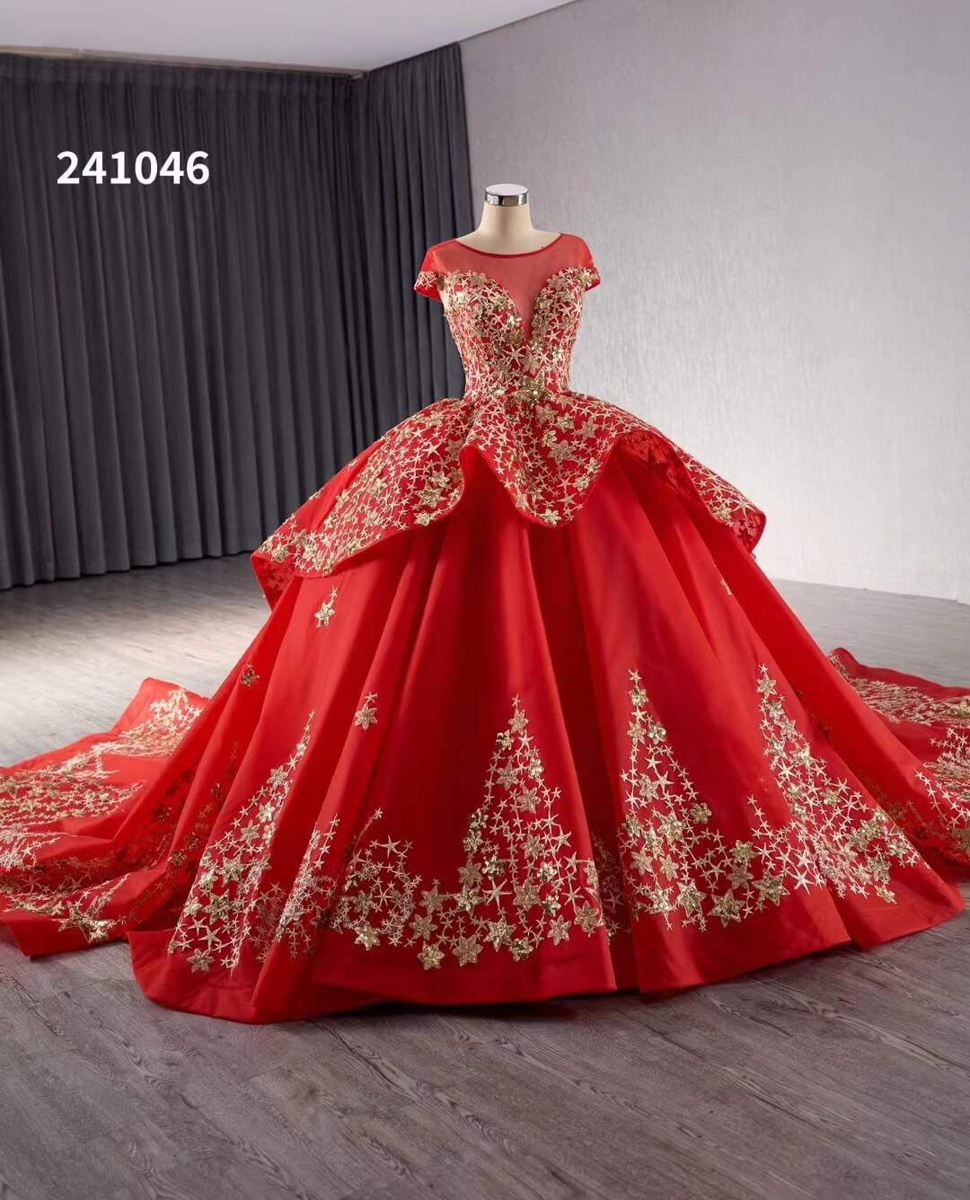 Gold Starry Lace Wedding Gown Overskirt Cap Sleeve Quinceanera Dress 241046-Quinceanera Dresses 2025 -Viniodress-Blue-Custom Size-