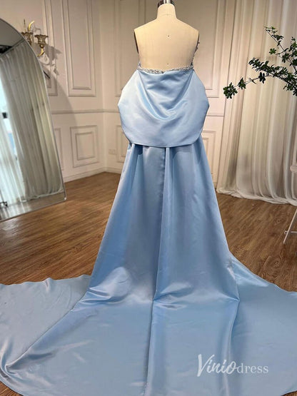 Gorgeous Beaded Evening Dresses Mermaid Pageant Dress AD1133-Evening Dresses 2025 -Viniodress-Light Blue-US 2-