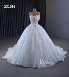 Gorgeous Beaded Strapless Wedding Dresses Sweetheart Neck Bridal Gown 231082