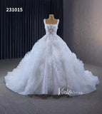 Gorgeous Beaded Tiered Wedding Dresses Square Neck Bridal Gown 231015