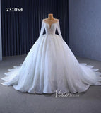 Preciosos vestidos de novia con cuentas Vestido de novia de manga larga de Dubai 231059