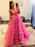 Gorgeous Ruffle Prom Dresses Strapless Quinceanera Dress FD3630-prom dresses-Viniodress-Viniodress