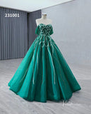 Green Beaded Lace Wedding Dresses Off the Shoulder Quinceanera Dress 231001-Quinceanera Dresses-Viniodress-Viniodress