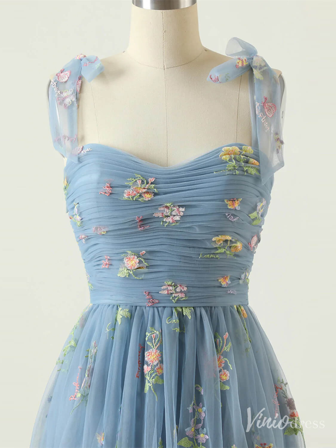 Green Floral Lace Prom Dresses Spaghetti Strap Formal Gown FD4080-prom dresses 2025 -Viniodress-Green-Custom Size-