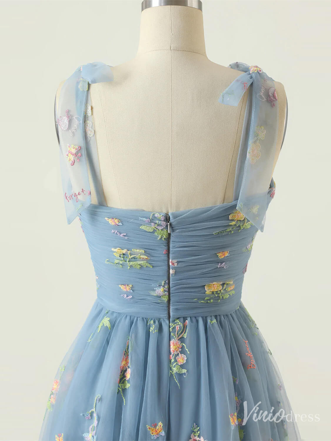 Green Floral Lace Prom Dresses Spaghetti Strap Formal Gown FD4080-prom dresses 2025 -Viniodress-Green-Custom Size-