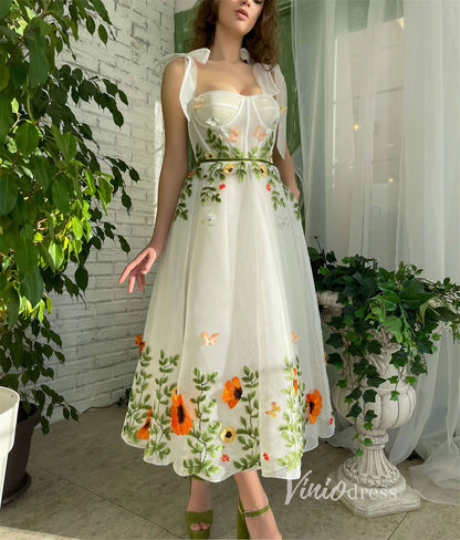 Green Leaf Lace Prom Dress with Pockets Floral Butterfly Maxi Dress SD Viniodress Green Leaf Lace Prom Dress with Pockets Floral Butterfly Maxi Dress SD Viniodress