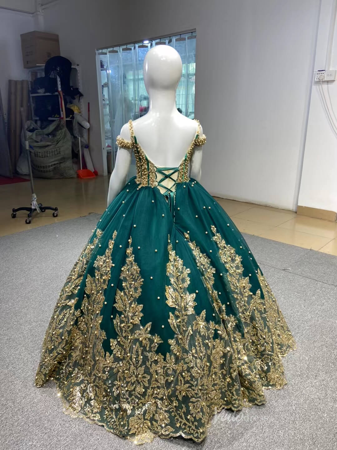 Green Little Girls Pageant Dresses Ball Gown Princess Dress 222194K for kids - ViniodressPageant Dresses for KidsGreenCustom Size - Formal Dresses - Ball Gowns