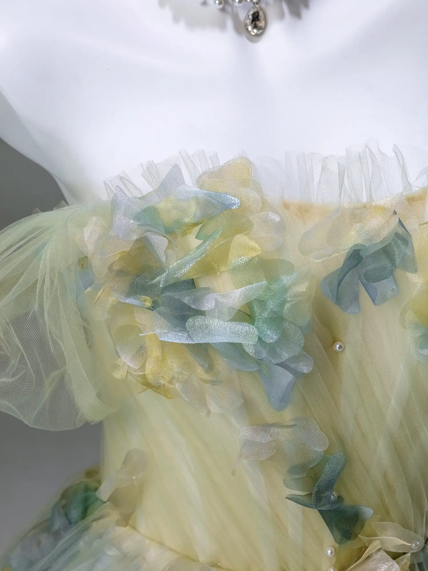 Green Off the Shoulder Floral Formal Dress - CQ0133-Couture Gown 2025 -Viniodress-Green-Custom Size-