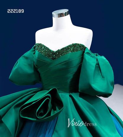 Green Peacock Wedding Dress Sweet 16 Dress Cinderella Ball Gown 222189-Quinceanera Dresses 2025 -Viniodress-Green-Custom Size-