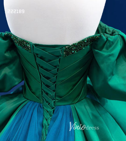 Green Peacock Wedding Dress Sweet 16 Dress Cinderella Ball Gown 222189-Quinceanera Dresses 2025 -Viniodress-Green-Custom Size-