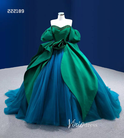 Green Peacock Wedding Dress Sweet 16 Dress Cinderella Ball Gown 222189-Quinceanera Dresses 2025 -Viniodress-Green-Custom Size-