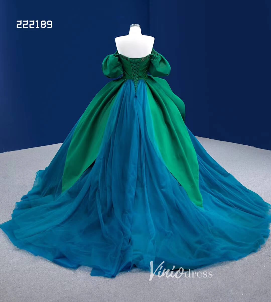 Green Peacock Wedding Dress Sweet 16 Dress Cinderella Ball Gown 222189-Quinceanera Dresses-Viniodress-Viniodress