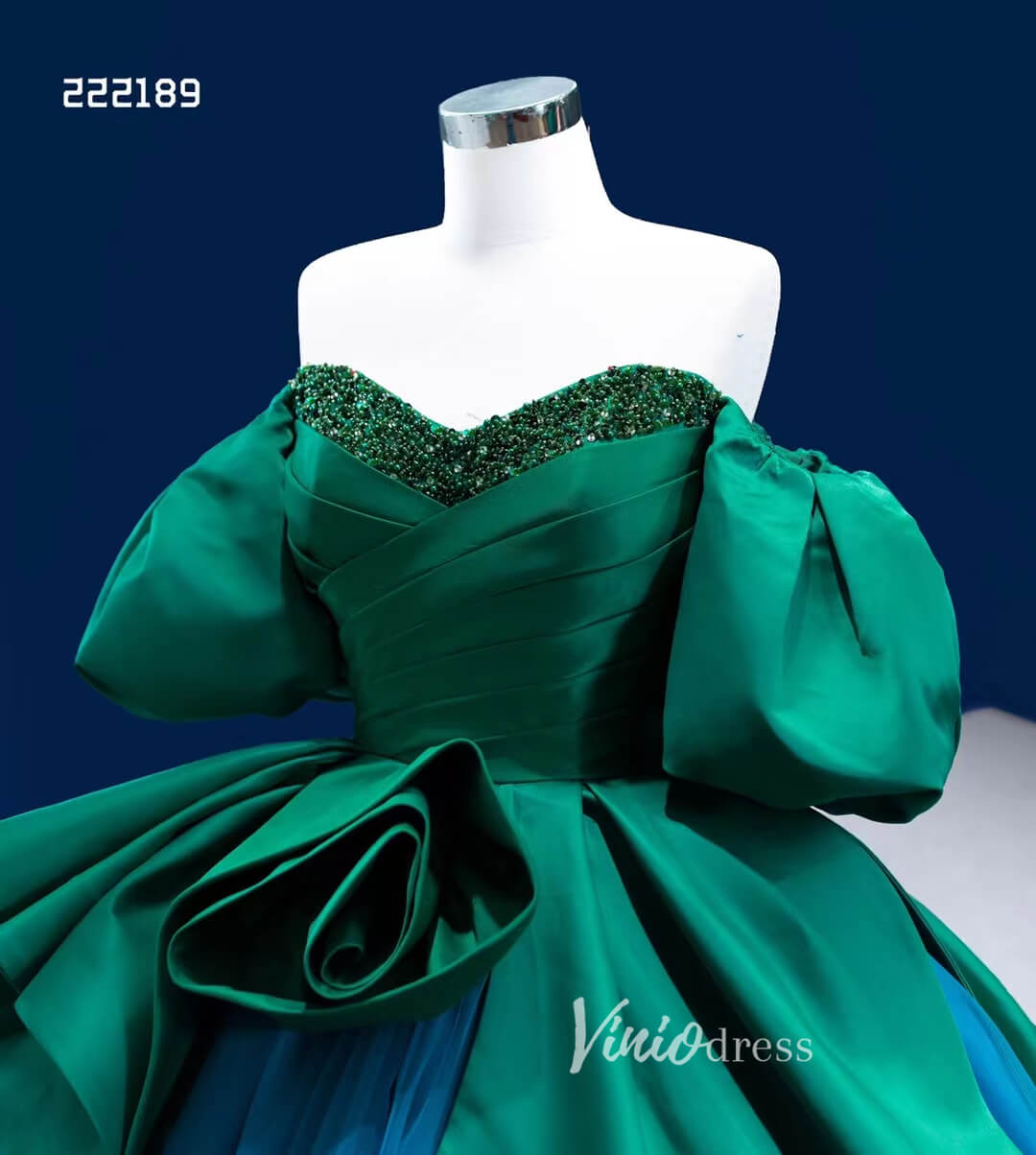 Green Peacock Wedding Dress Sweet 16 Dress Cinderella Ball Gown 222189-Quinceanera Dresses-Viniodress-Viniodress