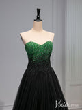 Green Strapless Sweetheart Prom Dresses Ruched Tulle Formal Dress AD1329-prom dresses-Viniodress-Viniodress