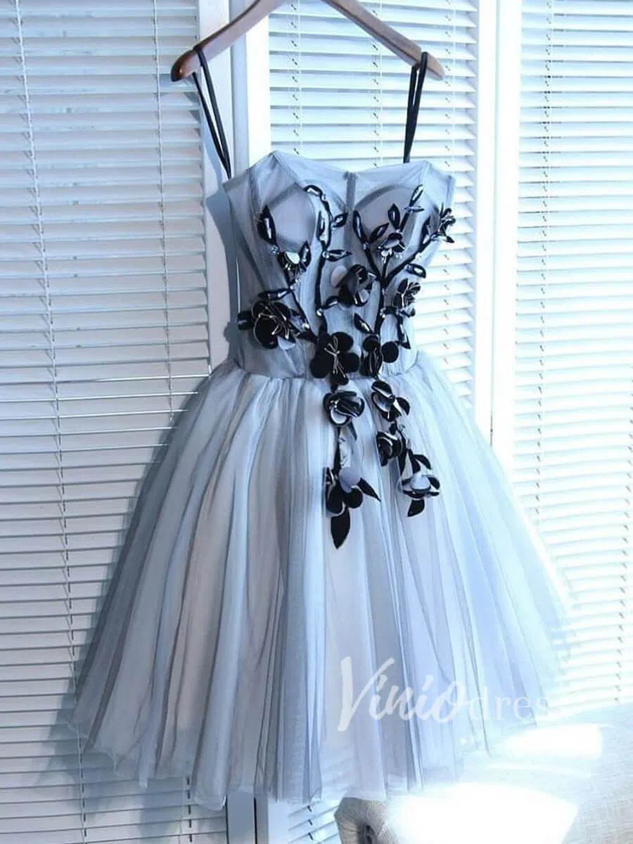 Short Prom Dresses 2025 Cheap Grey Strapless Homecoming Dresses SD1013-homecoming dresses-Viniodress-Grey-Custom Size-Viniodress