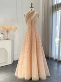 prom dresses 2025 Halter Neck A-line Prom Dresses Beaded Sparkly Formal Dresses BD026-plus size wedding dresses Viniodress-Champagne-US 2-