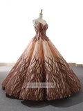 Handmade Brown Ball Gowns Prom Dresses Vintage Quinceanera Dress FD1125 viniodress-prom dresses-Viniodress-Viniodress