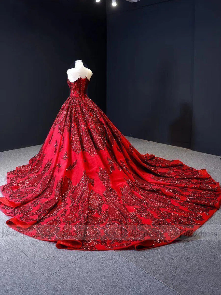 Haute Couture Burgundy Wedding Dresses Vintage Ball Gowns 66948 viniod Viniodress Haute Couture Burgundy Wedding Dresses Vintage Ball Gowns 66948 viniod Viniodress
