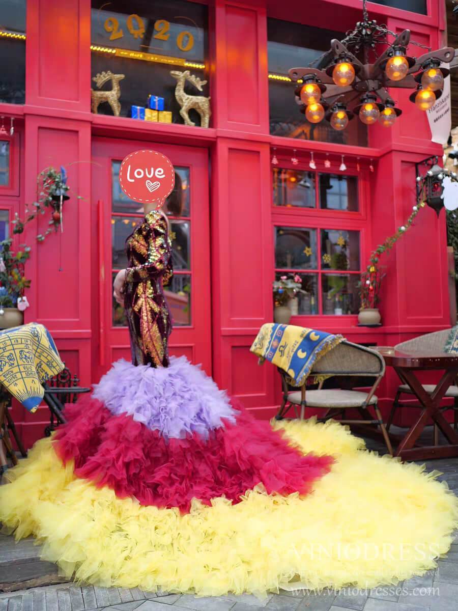 Haute Couture Mermaid Formal Dresses Multicolor Pageant Dress FD1177-prom dresses 2025 -Viniodress-As Picture-Custom Size-