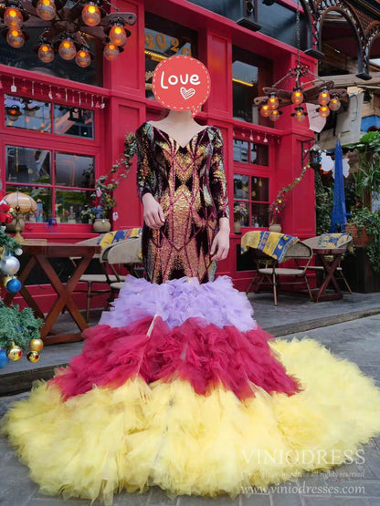 Haute Couture Mermaid Formal Dresses Multicolor Pageant Dress FD1177-prom dresses 2025 -Viniodress-As Picture-Custom Size-