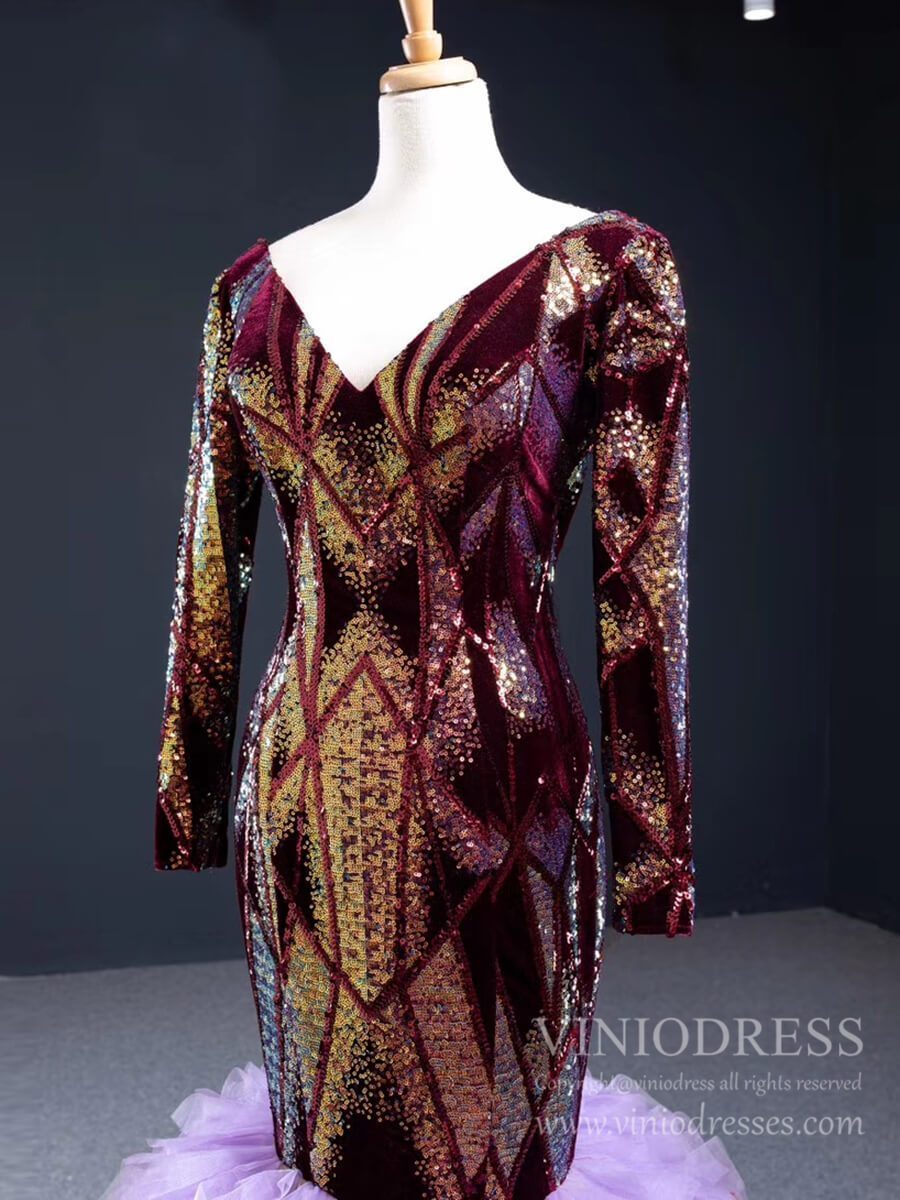 Haute Couture Mermaid Formal Dresses Multicolor Pageant Dress FD1177-prom dresses 2025 -Viniodress-As Picture-Custom Size-