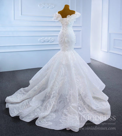 Haute Couture Mermaid Lace Wedding Dresses 2021 67230-wedding dresses 2025 -Viniodress-Ivory-Custom Size-
