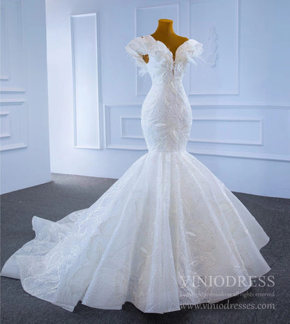 Haute Couture Mermaid Lace Wedding Dresses 2021 67230-wedding dresses 2025 -Viniodress-Ivory-Custom Size-