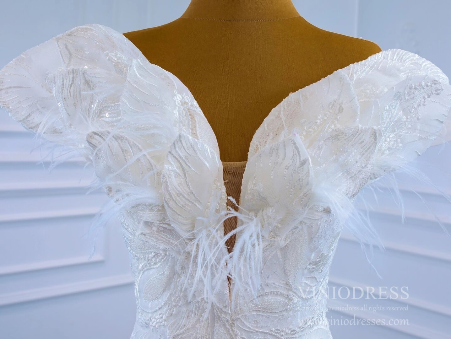 Haute Couture Mermaid Lace Wedding Dresses 2021 67230-wedding dresses 2025 -Viniodress-Ivory-Custom Size-
